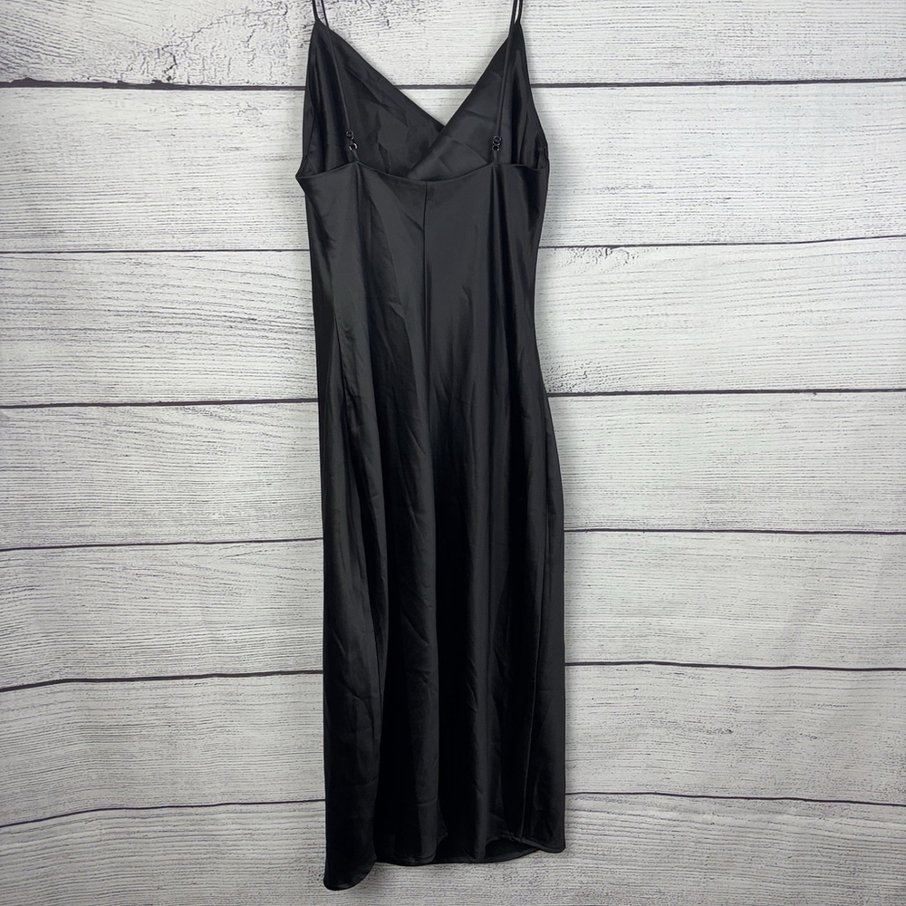 Petal & Pup Black Satin Cowl Neck Midi Dress - NWT/EUC - Size 6 - Picture 4 of 9